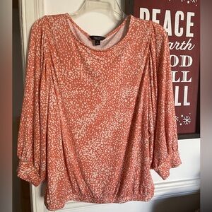 Simply Vera Vera Wang Coral Patterned Blouse